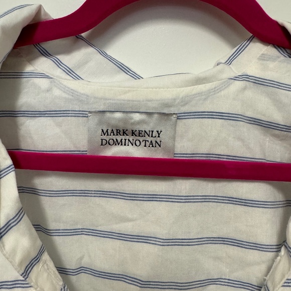 Mark Kenly Domino Tan Striped Mini Dress/Top, Size 42 - Picture 3 of 6